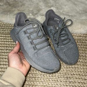 Adidas originals tubular gray glitter sneakers